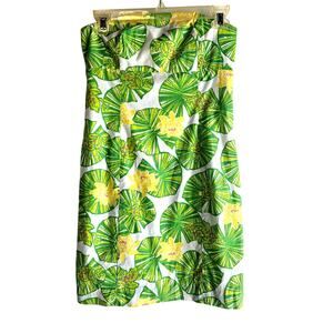 Lilly Pulitzer Franco Hip Hop Hooray Dress Size 2 Strapless Green Lilly Pads
